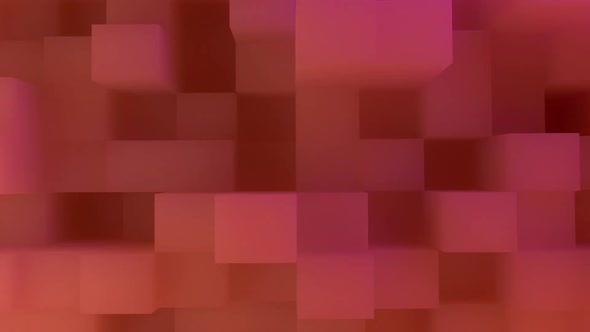 Abstract Soft Red Cubics 