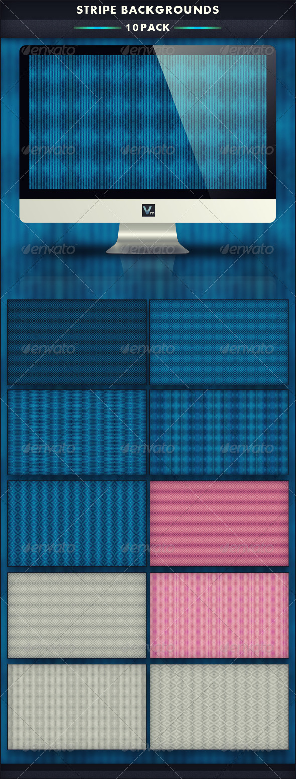 10 Pack - Stripe Backgrounds - Patterns Backgrounds