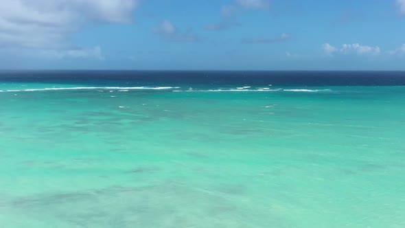 Dominicus Beach at Bayahibe with Caribbean Sea Sandy Seashore Lighthouse and Pier alt