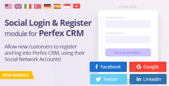 Social Media Login module for Perfex – Register and Log-in using social networks