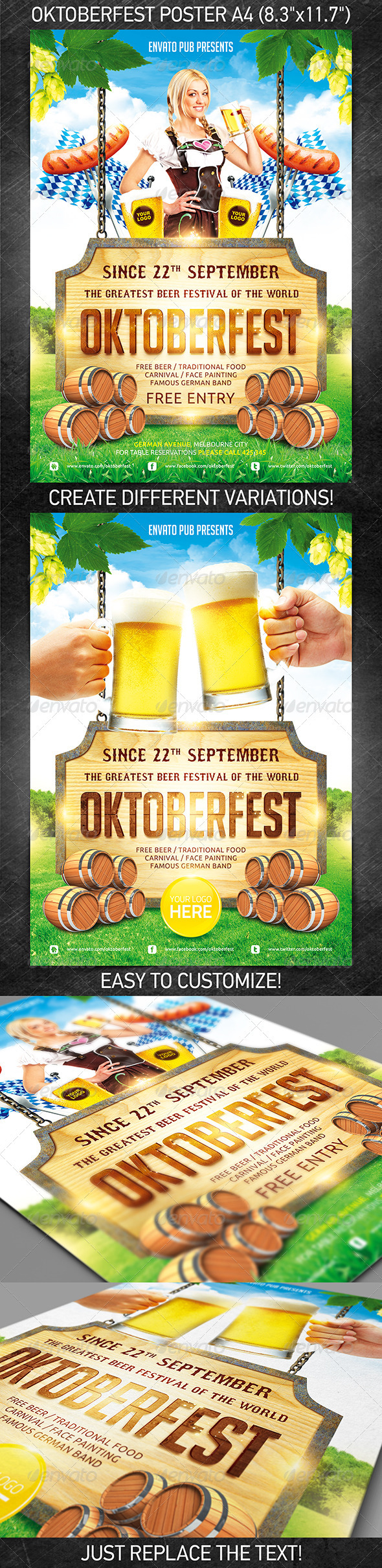 Oktoberfest festival poster - Holidays Events