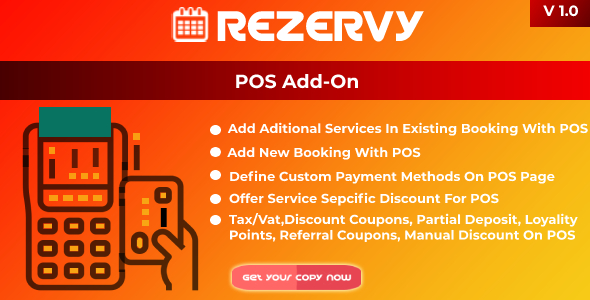 Rezervy - Point of sale system for services products packages & multi payment management (POS AddOn)