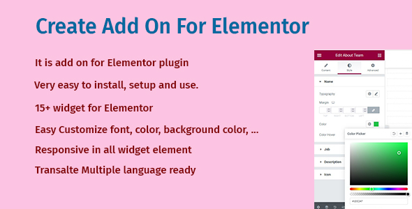 Create Add On For Elementor