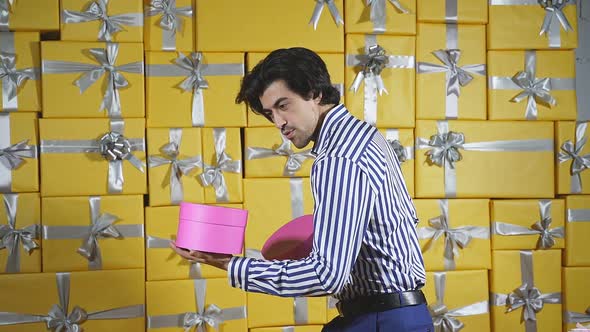 An Excited Caucasian Man Smiles at the Camera Dancing He Wishes Everyone a Merry Christmas Christmas alt