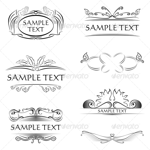 Decorations and Frames - Flourishes / Swirls Decorative