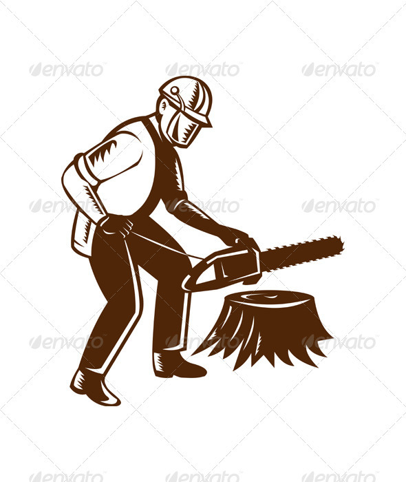 Lumberjack Tree Surgeon Arborist Chainsaw - Industries Business