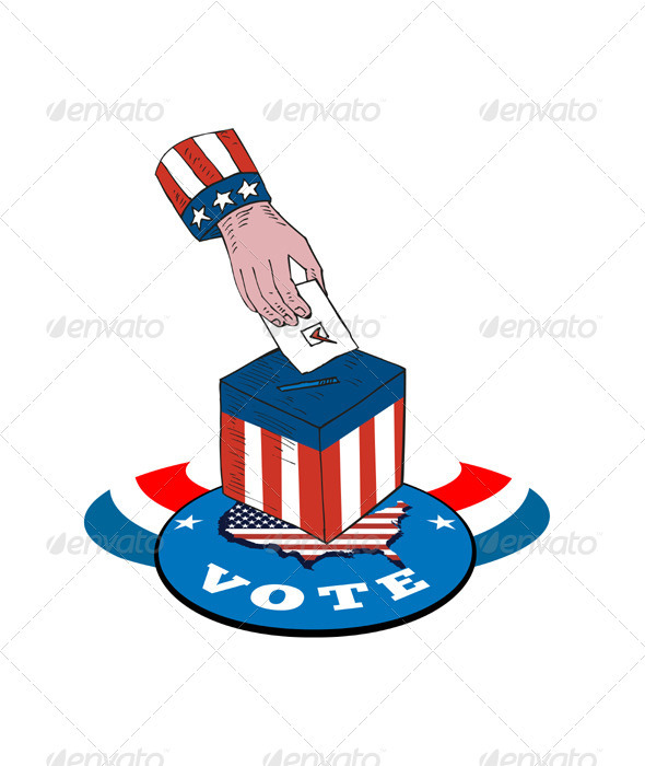 American Election Voting Ballot Box Retro - Man-made Objects Objects