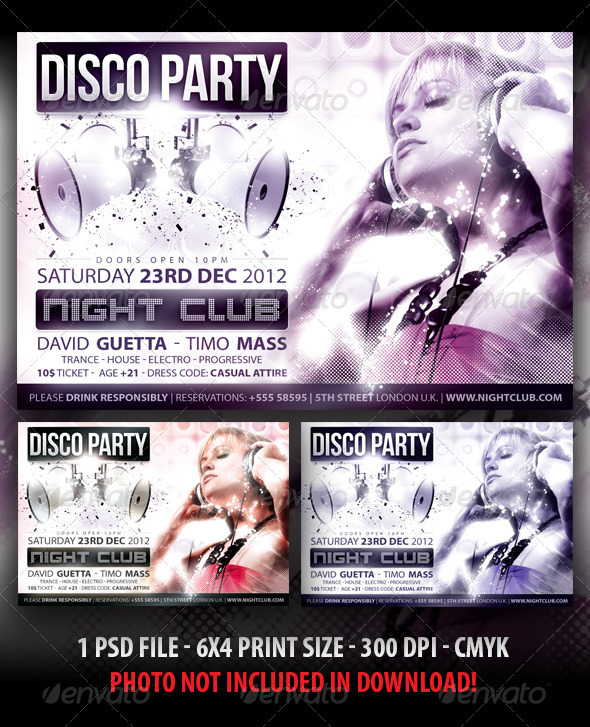 Disco Night Party Flyer - Clubs & Parties Events