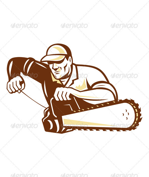 Lumberjack Tree Surgeon Arborist Chainsaw - Industries Business