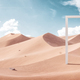 Surreal 3d Illustration of a White Door in the Middle of the Desert. - PhotoDune Item for Sale