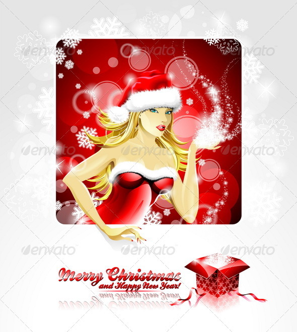Vector Holiday illustration, on a Christmas theme. - People Characters