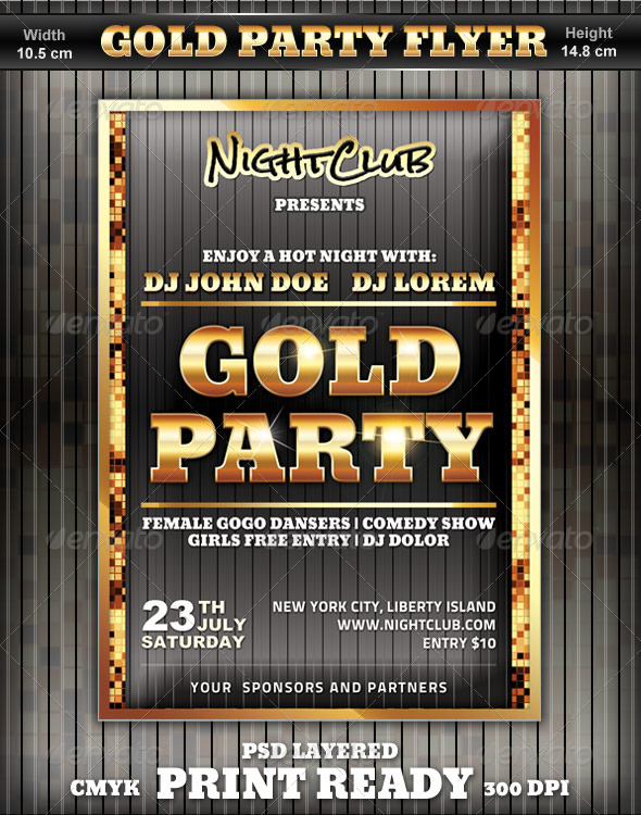 Gold Party Flyer - Clubs & Parties Events