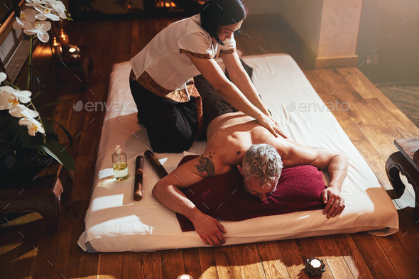 Young Man Relaxing Back Massage, People Stock Footage ft. adult & care -  Envato Elements