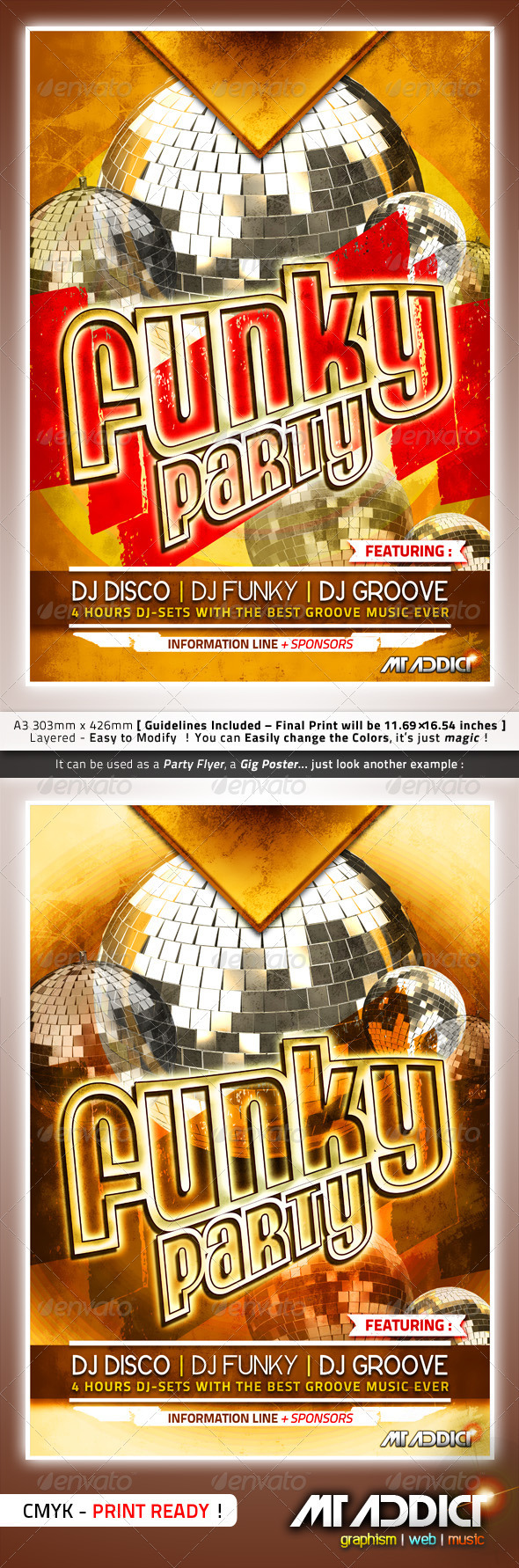 Funky Party Poster - Clubs & Parties Events