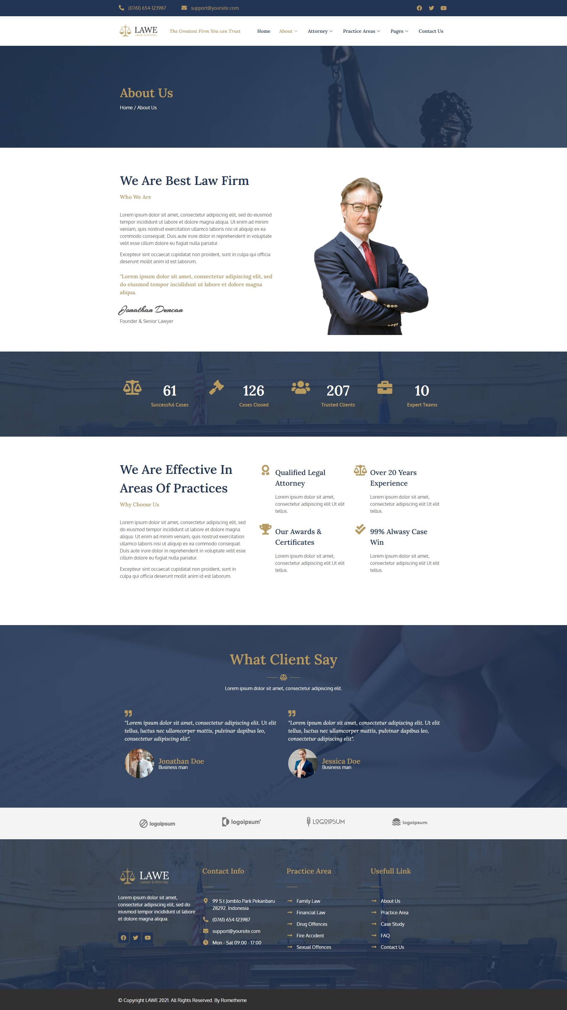 LAWE - Lawyer & Attorney Elementor Template Kit by Rometheme | ThemeForest