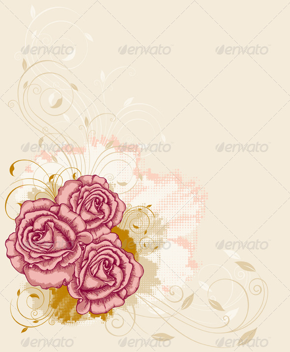 Background with Roses - Flowers & Plants Nature
