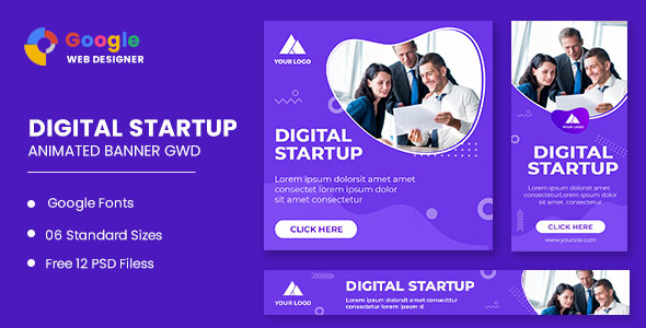 Digital Startup Animated Banner Google Web Designer