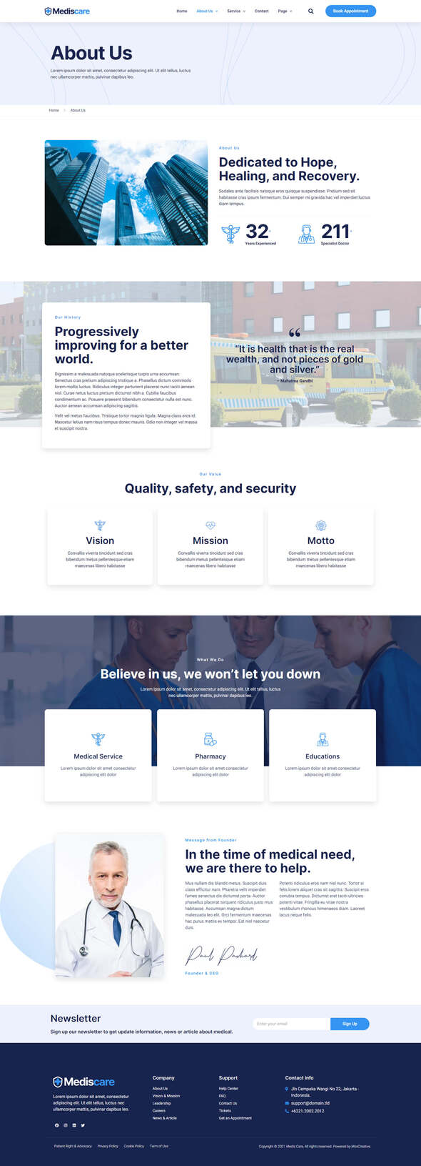 MedisCare - Medical Service Elementor Template Kit by moxcreative ...