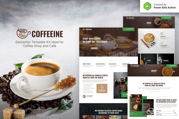 Coffeeine – Coffee Shop & Cafe Elementor Template Kit