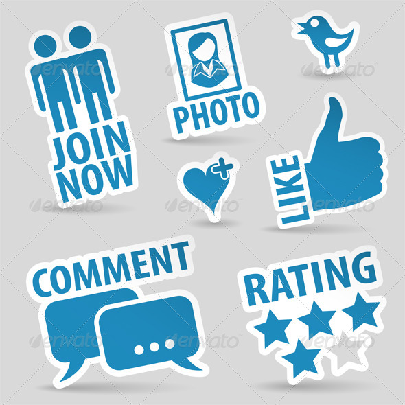 Set Social Media Icons - Communications Technology