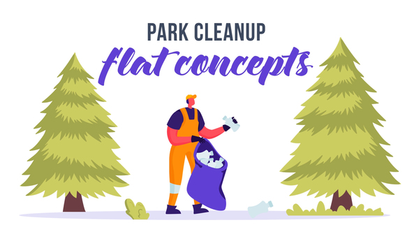 Park cleanup - Flat Concept