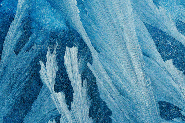 Frosty pattern on transparent background. Background light blue winter - Stock Photo - Images