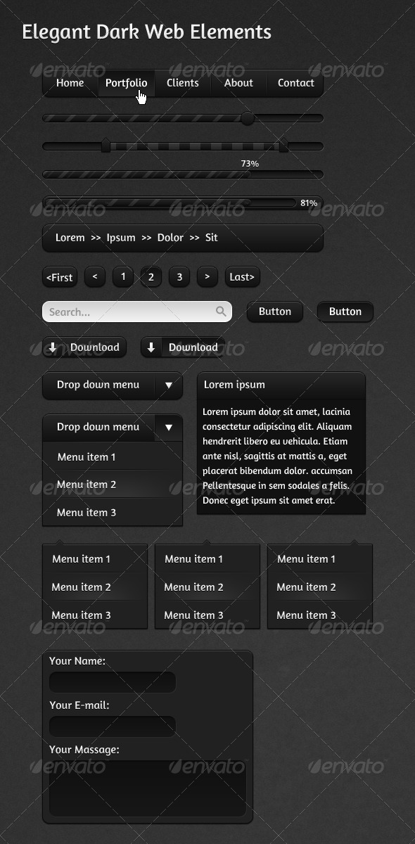 Elegant Dark Web Elements