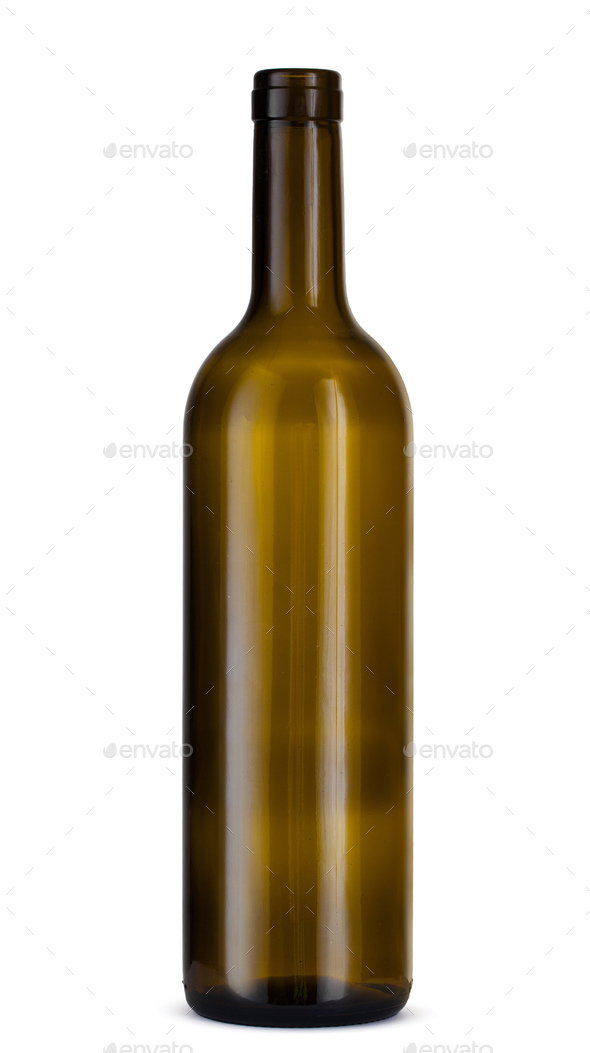 Single empty wine glass isolated on white background. Side view. Stock  Photo