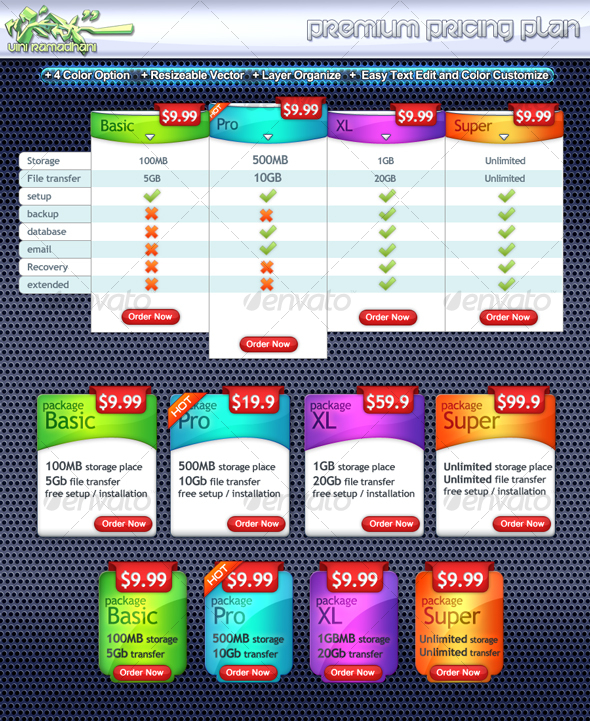 Premium Pricing Plan - Miscellaneous Web Elements