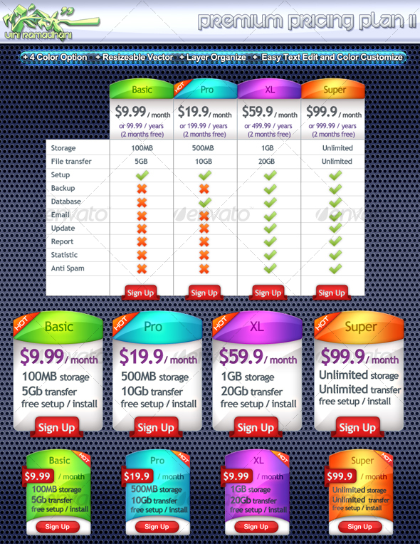Premium Pricing Plan 2 - Miscellaneous Web Elements