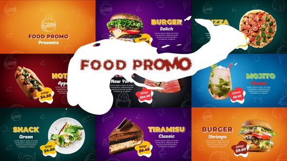 Colorful Food Promo - VideoHive 33052982