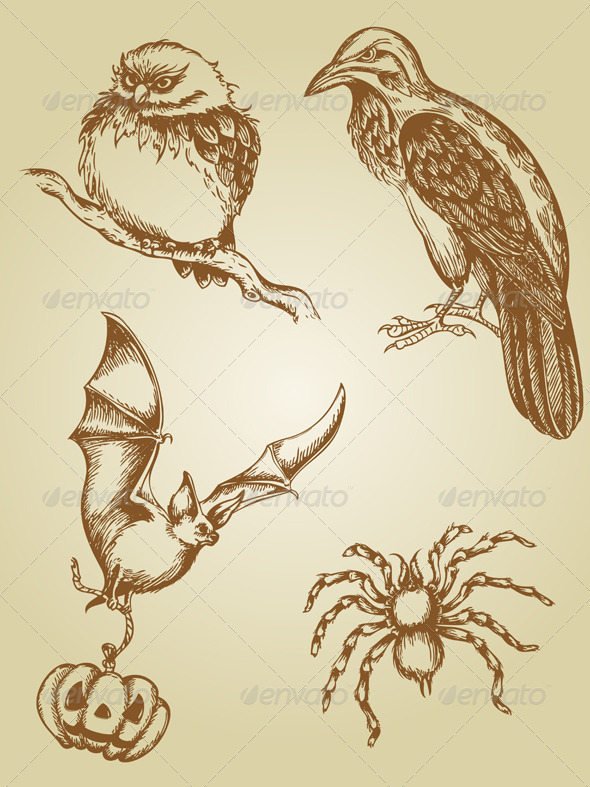 Set of Vintage Animals - Animals Characters