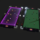 Pool Table with Neon Balls - PBR - Low Poly