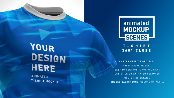 T-shirt 360 Close Mockup Template - Animated Mockup SCENES