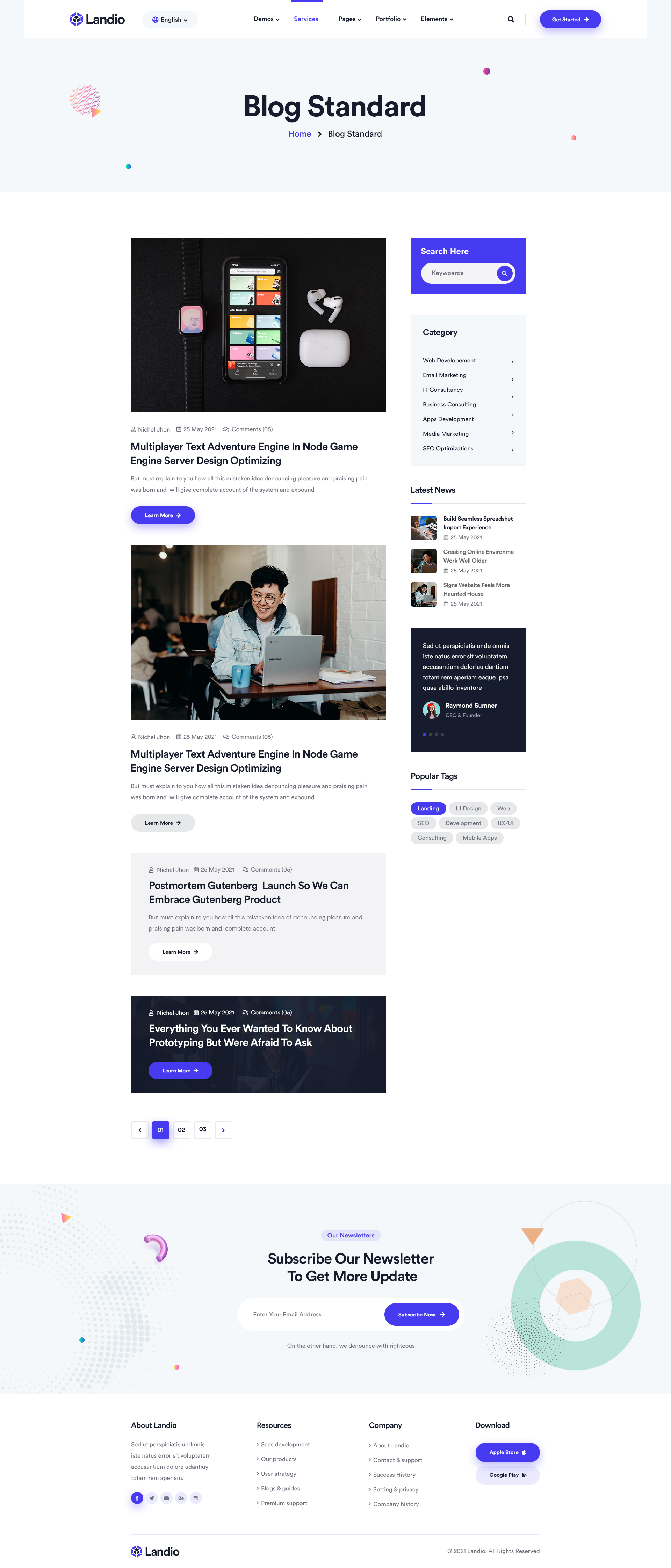 Landio - Multipurpose Landing Page PSD Template by Webtend | ThemeForest