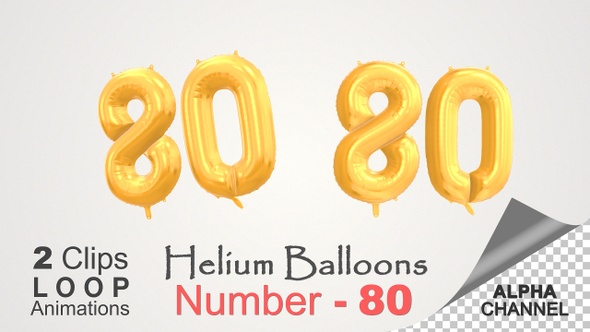 Celebration Helium Balloons With Number – 80