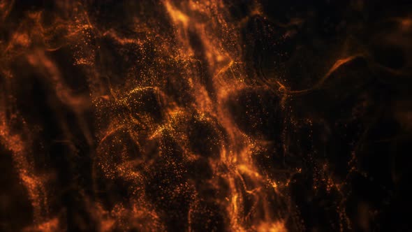 4K Gold Fire Particle Flow Background
