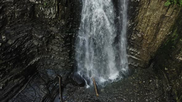 Waterfall the Forest From the Mountains Flows Beautifully alt
