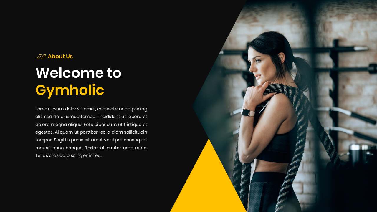 Gymholic - Executive Fitness Powerpoint Template, Presentation Templates