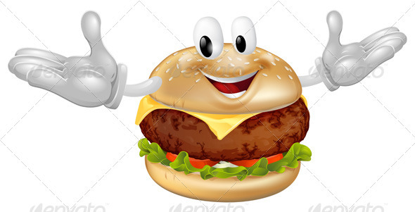Burger Mascot Man - Food Objects