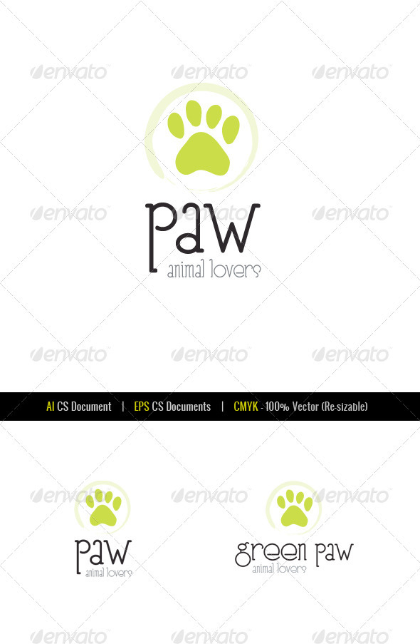 Green Paw | Animal/Store Logo Template - Animals Logo Templates