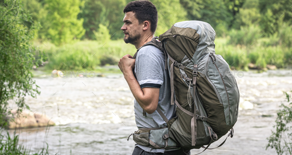 huge hiking backpack