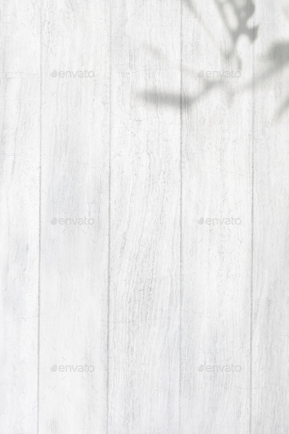 White wood textured with leaves shadow background - Stock Photo - Images