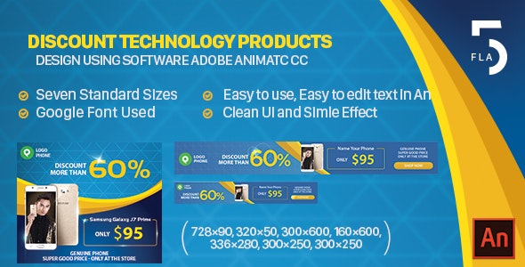 Discount Technology Products HTML5 Banner Ads - Animate CC