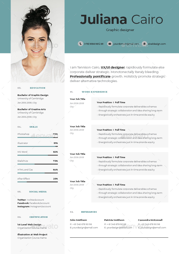 Resume And Cover Letter By Pixel Vision 