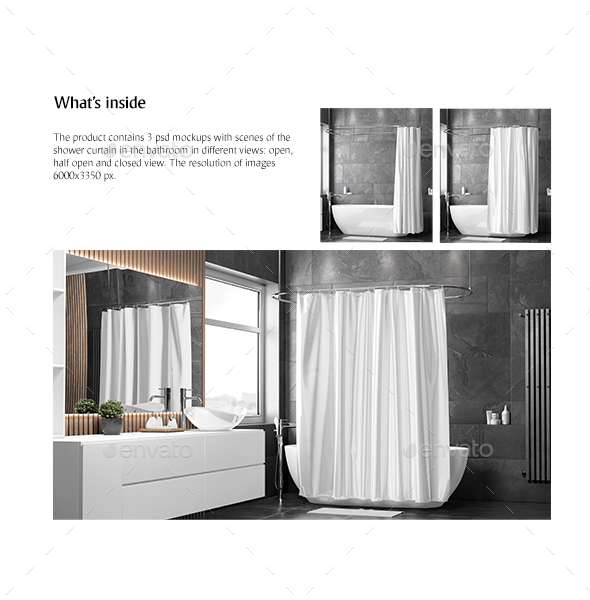 Shower Curtain Mockup By Rebrandy, Shower Curtain Open Or Closed When Not In Use