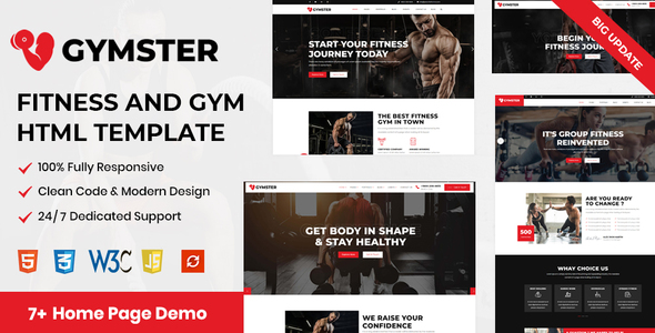 Gymster - Fitness and Gym HTML5 Template