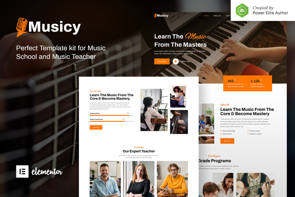 Musicy – Music School Elementor Template Kit