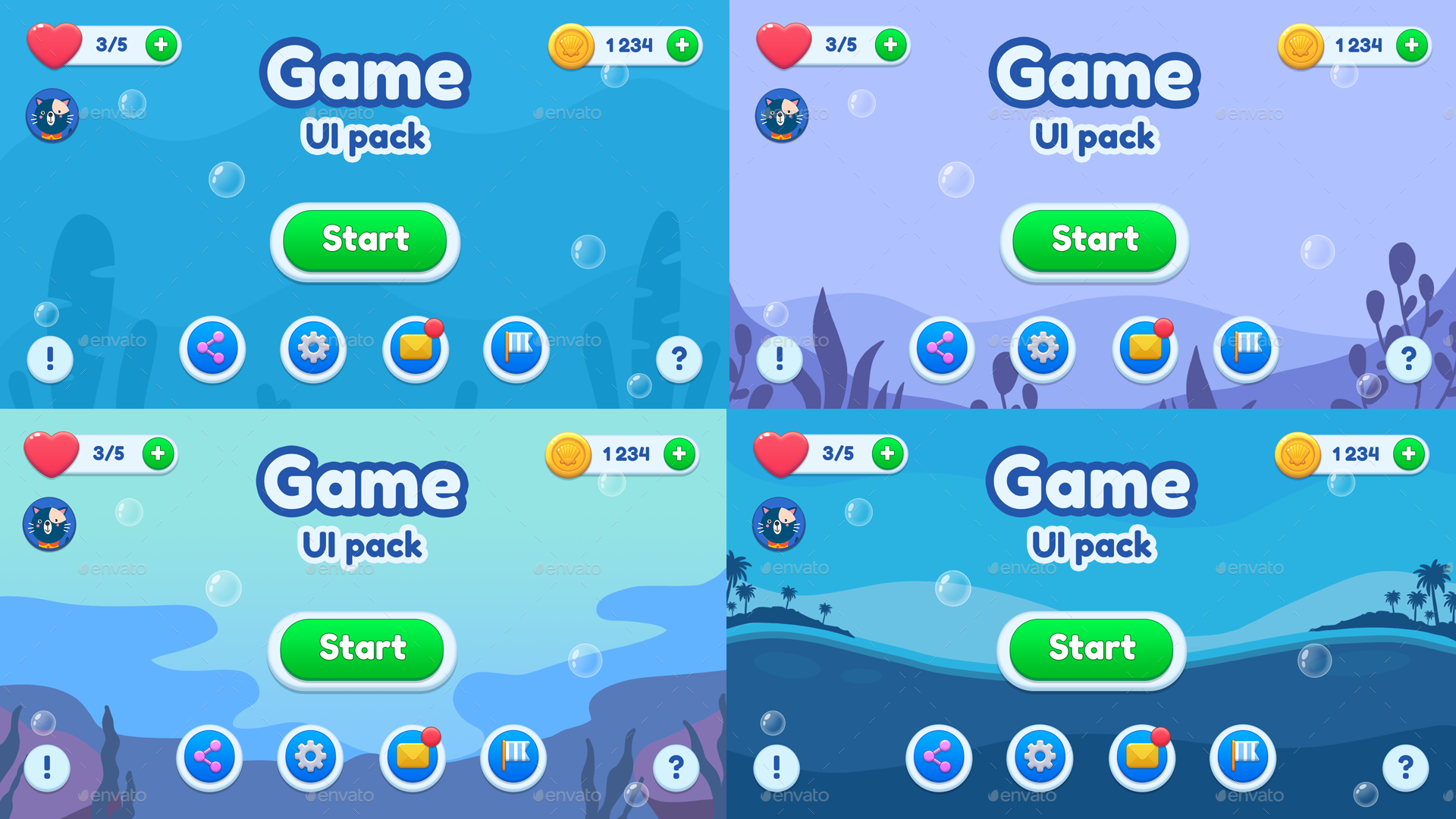 Casual GUI/ Mobile Game UI Pack, Game Assets | GraphicRiver