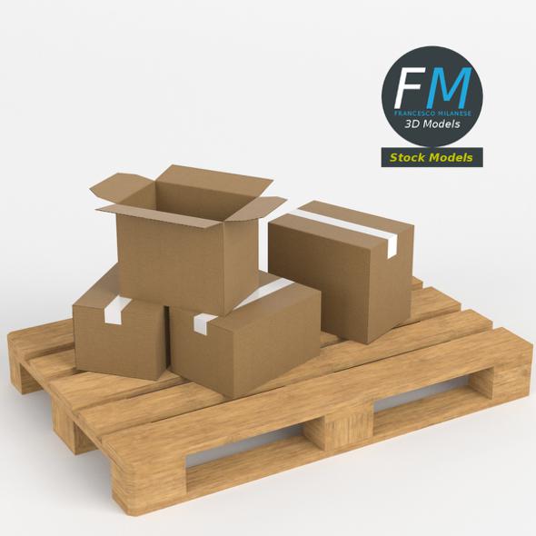 Cardboard boxes on - 3Docean 33099164